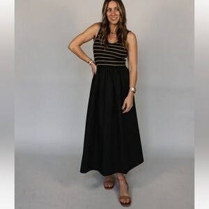Empire waist black maxi dress size: m